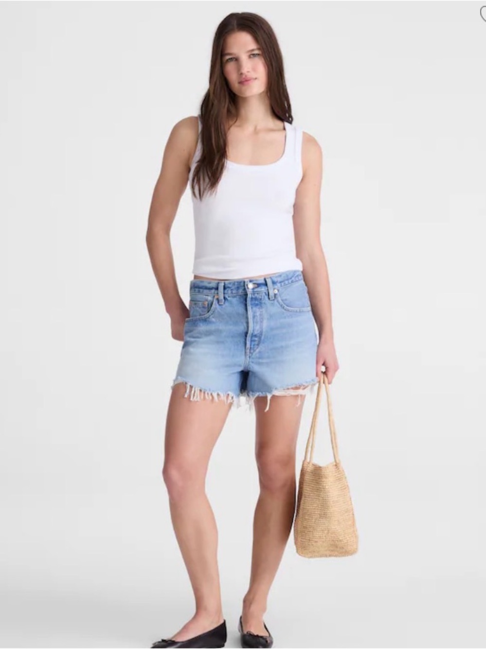 Madewell Distressed Medium Blue Denim Cutoff Shorts READ NOTE